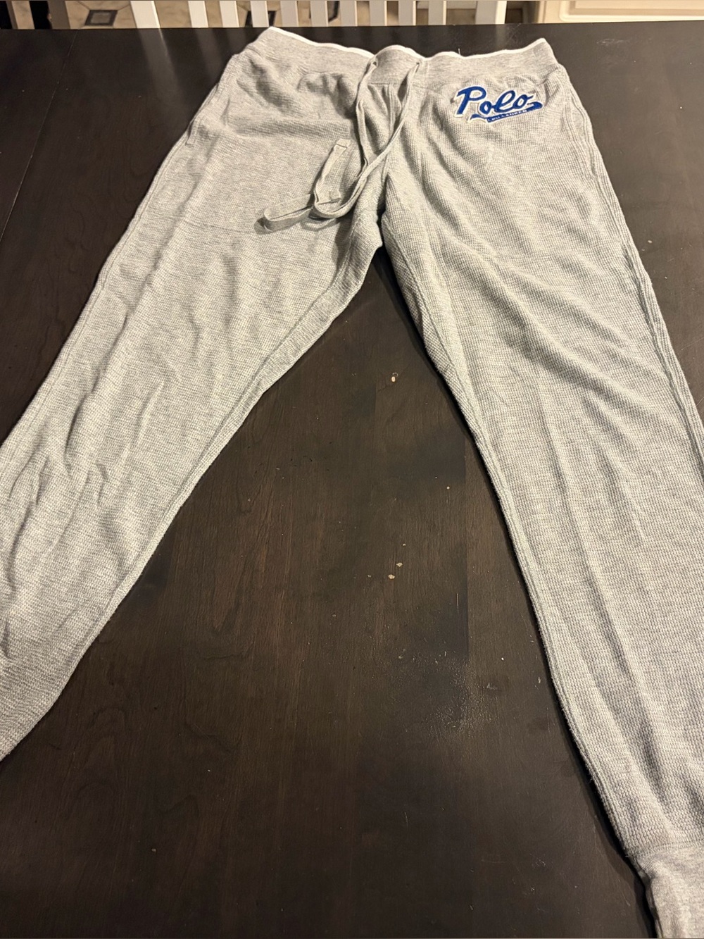 Polo Ralph Lauren Waffle Knit Script Logo Pajama Joggers Gray Men’s M